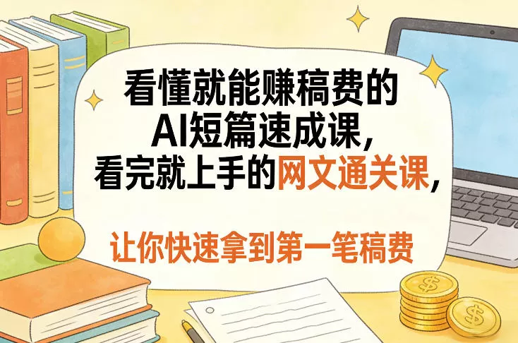 看懂就能賺稿费的AI短篇速成课，看完就上手的网文通关课，让你快速拿到第一笔稿费（更新4月）-小栈博客
