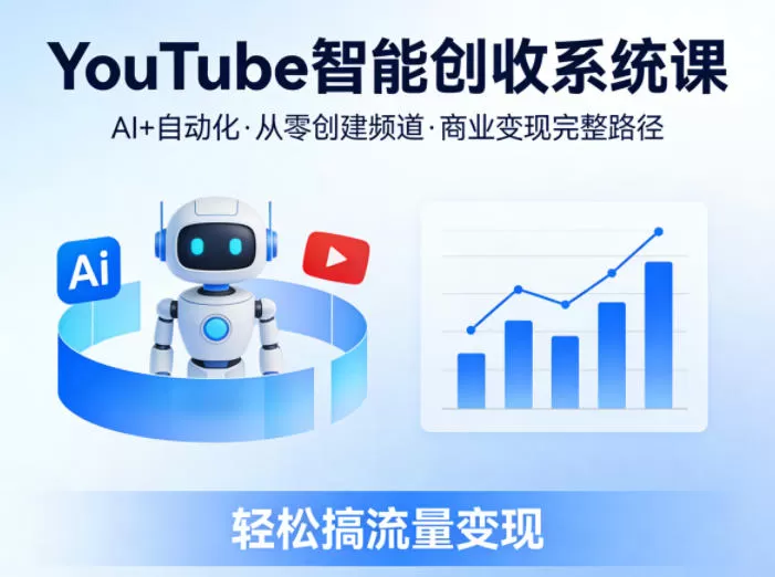 YouTube智能创收系统课，AI+自动化，从零创建YouTube频道并实现商业变现的完整路径，轻松搞流量变现-小栈博客
