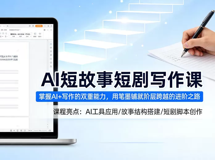 AI短故事短剧写作课:掌握AI写作技巧,打造爆款内容实现副业增收-小栈博客