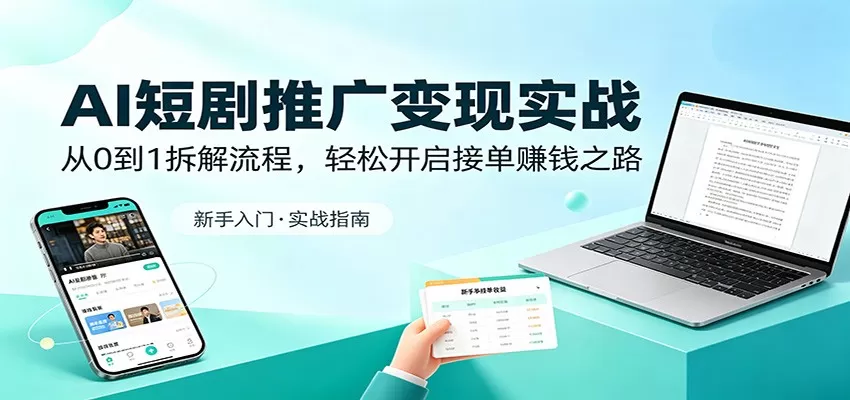 AI短剧推广变现实战：从0到1拆解流程，轻松开启接单赚钱之路-小栈博客