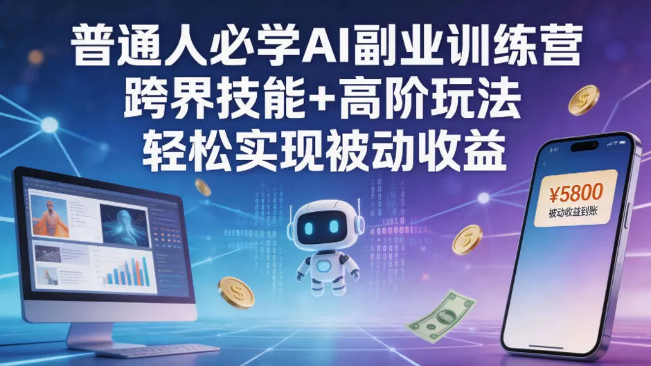 普通人必学AI副业训练营跨界技能+高阶玩法轻松实现被动收益-小栈博客
