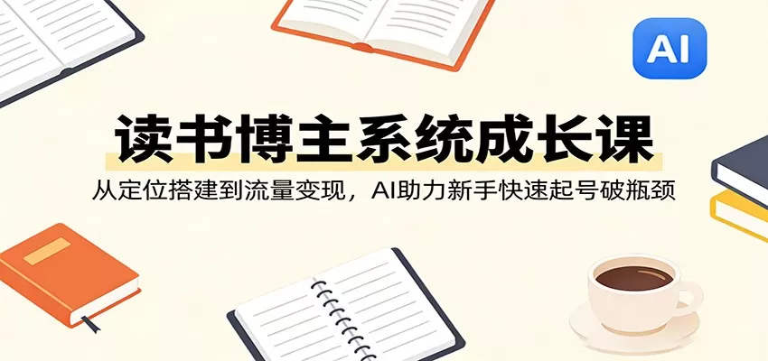 AI读书博主变现课:从0到1起号、爆款创作到多平台盈利,新手快速上手指南-小栈博客