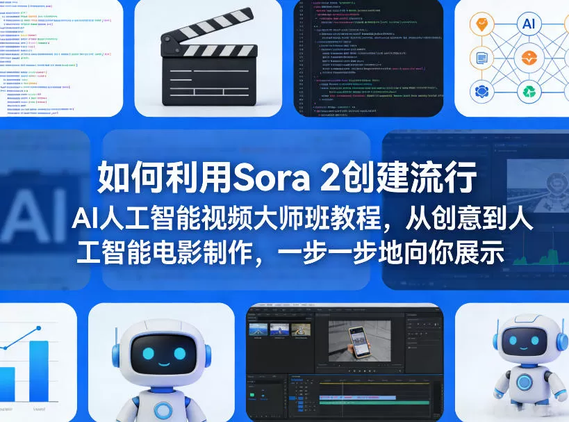 Sora 2 AI视频制作大师班：从创意到电影级短片，手把手教你打造爆款内容-小栈博客