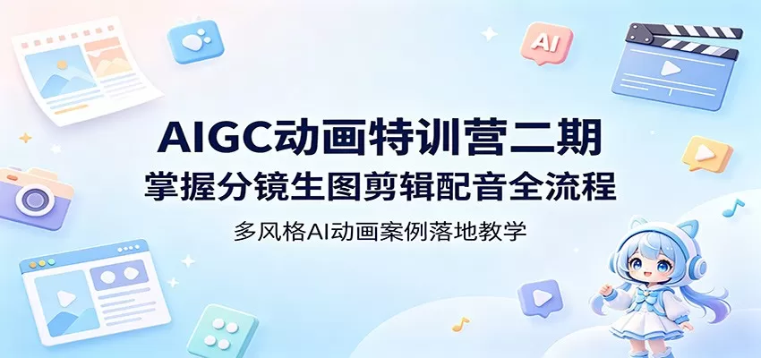 AIGC动画特训营二期：掌握分镜生图剪辑配音全流程，多风格AI动画案例落地教学-小栈博客