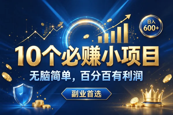 （21117期）10个必赚的前小项目，超级的简单，百分百赚米，副业首选，日收600+-小栈博客
