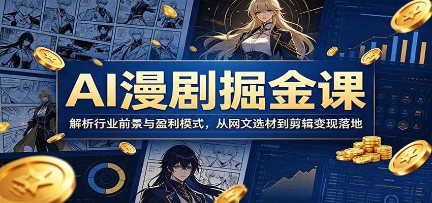 AI漫剧掘金课:解析行业前景与盈利模式,从网文选材到剪辑变现落地-小栈博客