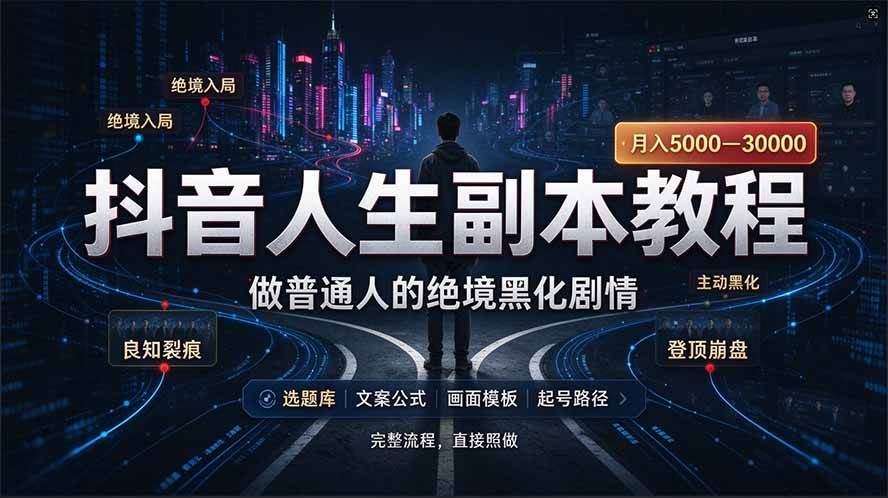 抖音AI人生副本动画教程，28条作品涨粉33万，蓝海赛道实操拆解