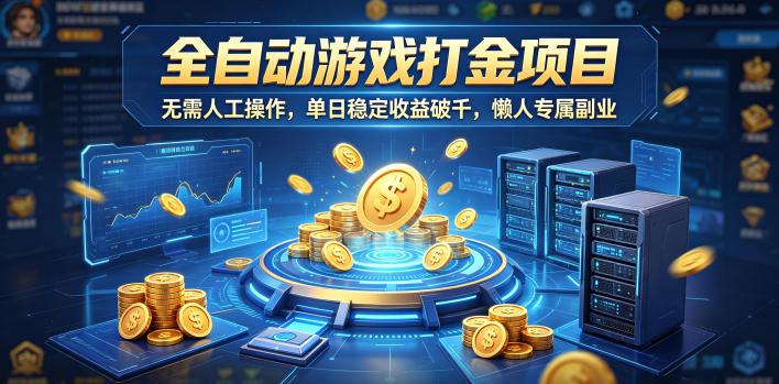 全自动游戏打金项目,无需人工操作,单日稳定收益破千,懒人专属副业【揭秘】-小栈博客