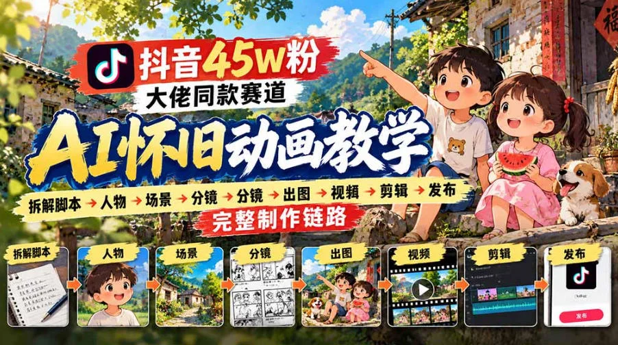 AI怀旧动画实战课：脚本到发布全流程拆解