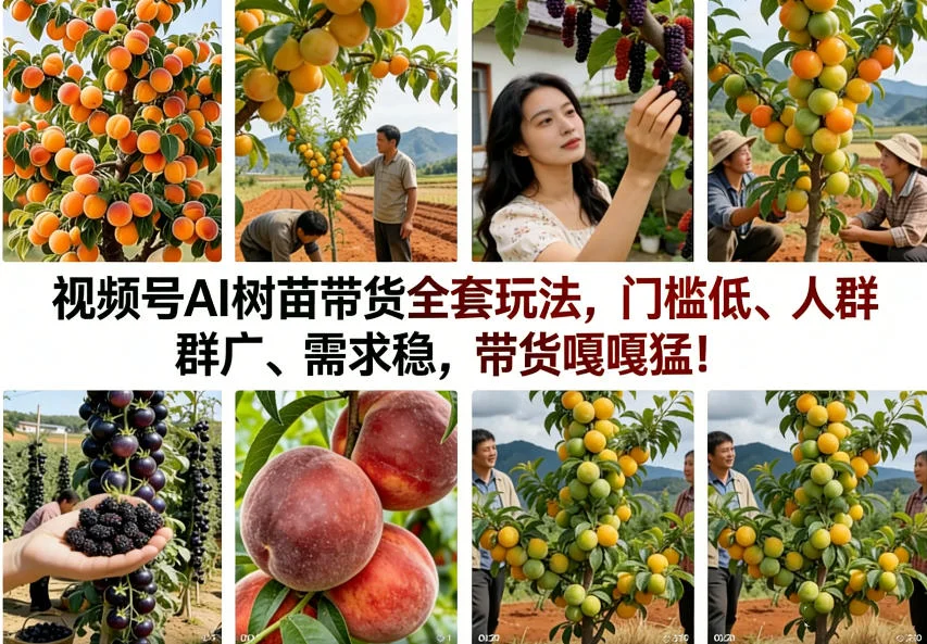 视频号AI树苗带货玩法全拆解：低门槛、人群广、需求稳，小白也能嘎嘎赚！