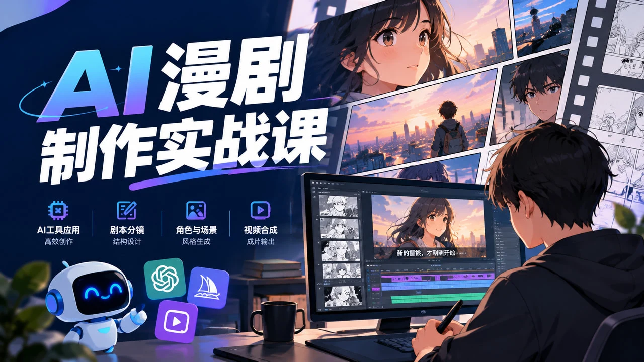 AI漫剧全流程实战课,剧本改编+素材制作+AI生成视频-小栈博客 AI漫剧全流程实战课,剧本改编+素材制作+AI生成视频-小栈博客