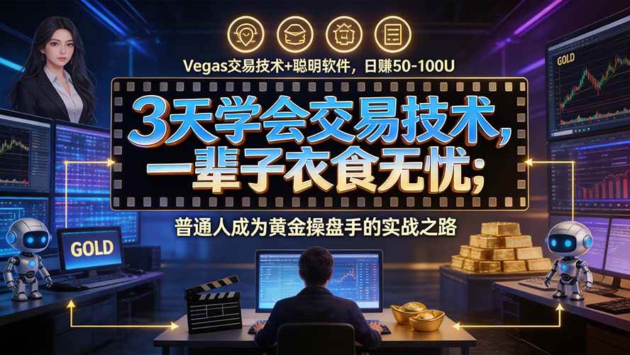 3天上手Vegas交易系统：黄金操盘手日赚50-1000U实战课