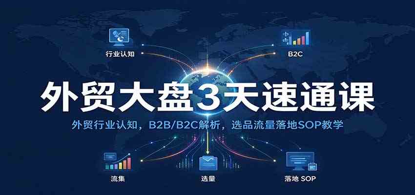 外贸大盘3天速通课：外贸行业认知，B2B/B2C解析，选品流量落地SOP教学-小栈博客