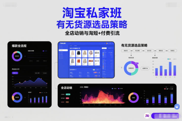 淘宝私家班，有无货源选品策略，高成功率爆款全流程打法，全店动销与淘短+付费引流（更新2026年6月1日）-小栈博客