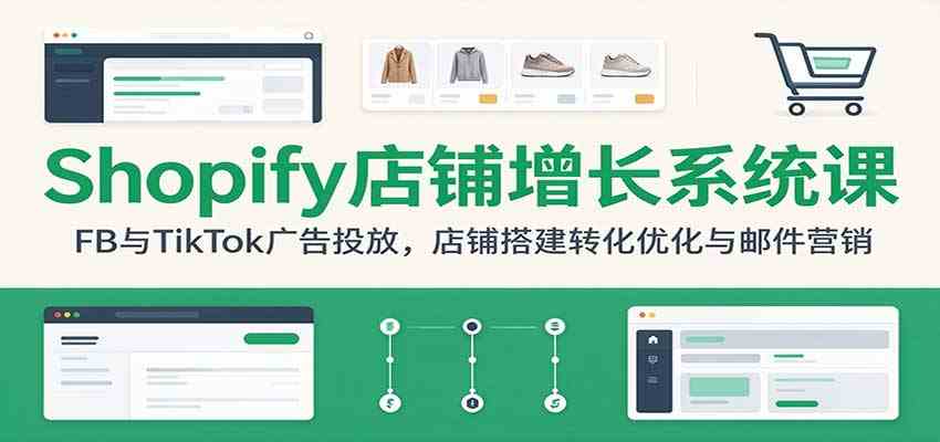 Shopify店铺增长系统课:FB与TikTok广告投放,店铺搭建转化优化与邮件营销-小栈博客