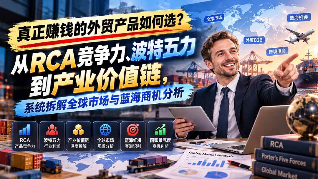 （20932期）真正赚钱的外贸B2B产品如何选？从RCA竞争力、波特五力到产业价值链，系统拆解全球市场与蓝海商机分析-小栈博客