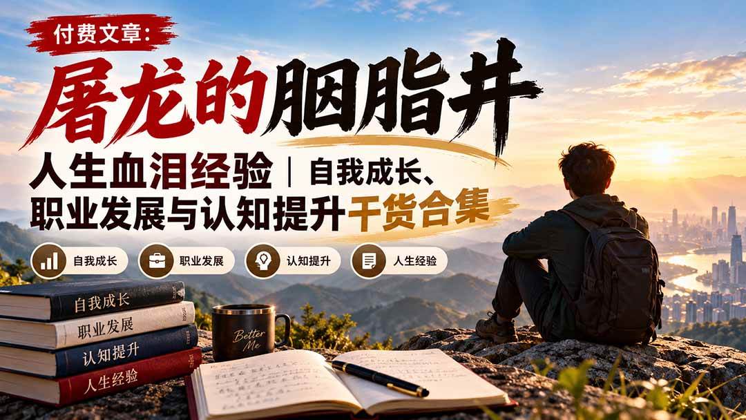 (20943期)付费文章:屠龙的胭脂井人生血泪经验|自我成长、职业发展与认知提升干货合集-小栈博客 (20943期)付费文章:屠龙的胭脂井人生血泪经验|自我成长、职业发展与认知提升干货合集-小栈博客