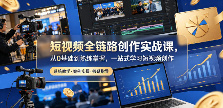 短视频全链路创作实战课,从0基础到熟练掌握,一站式学习短视频创作-小栈博客