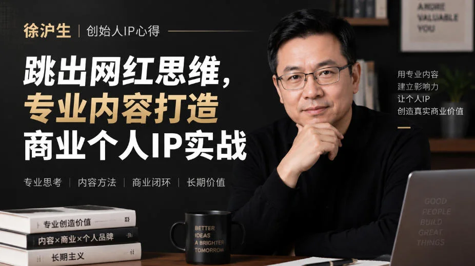 徐沪生创始人IP心得｜跳出网红思维，专业内容打造商业个人IP实战【文档】-小栈博客