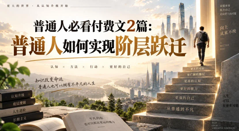普通人必看付费文2篇：普通人如何实现阶层跃迁-小栈博客