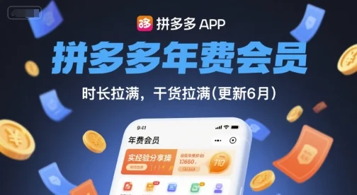 拼多多年费会员实战课更新，39节强付费模型干货拉满