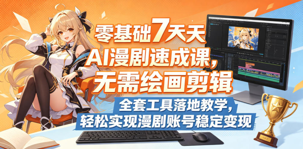 零基础7天AI漫剧速成课,无需绘画剪辑,全套工具落地教学,轻松实现漫剧账号稳定变现-小栈博客