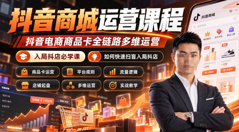 抖音商城运营课程，抖音电商商品卡全链路多维运营，入局抖店必学课， 如何快速扫盲入局抖店(更新26年10月)-小栈博客