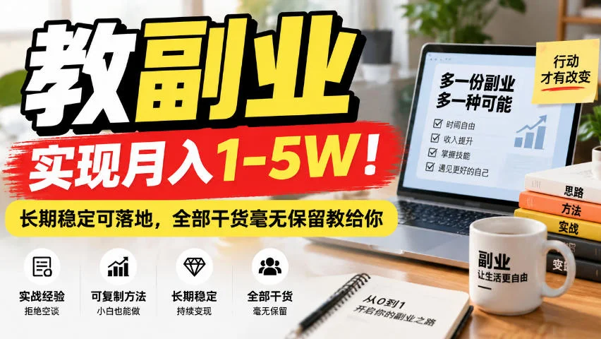 教副业月入1-5W揭秘：网创平台项目实战干货全公开