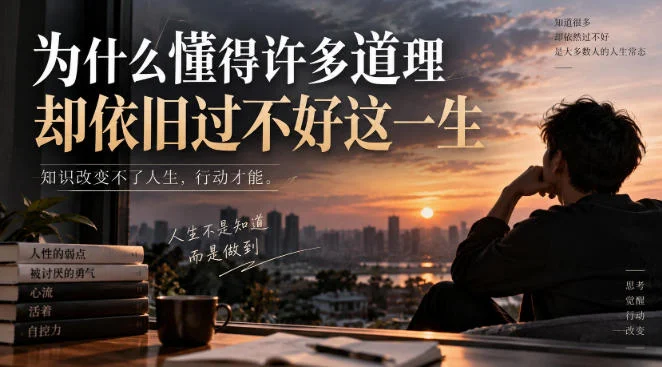 某社群精选文:为什么懂得许多道理却依旧过不好这一生? 某社群精选文:为什么懂得许多道理却依旧过不好这一生?