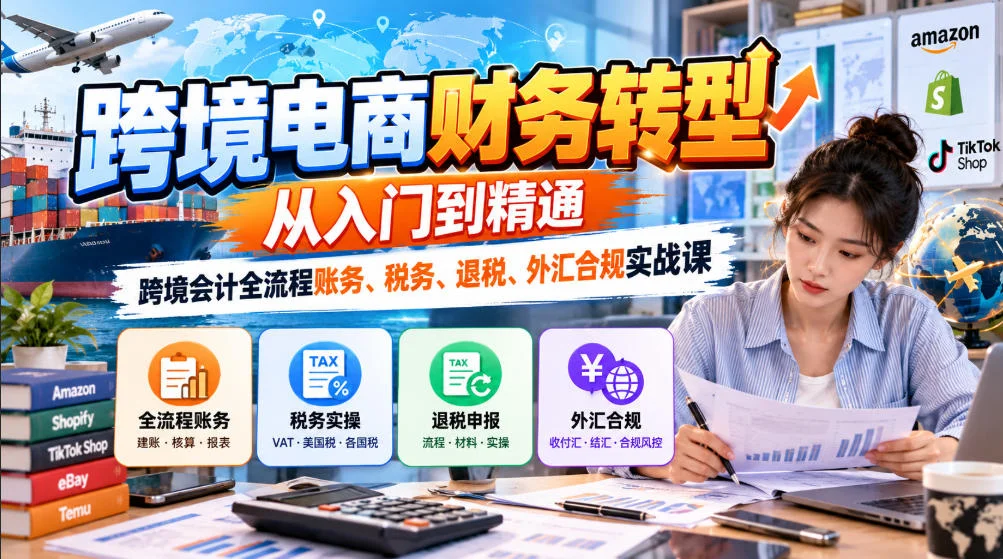 跨境电商财务转型：从入门到精通｜跨境会计全流程账务、税务、退税、外汇合规实战课-小栈博客