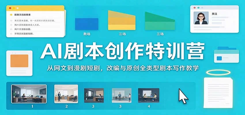 AI剧本创作特训营：从网文到漫剧短剧，改编与原创全类型剧本写作教学-小栈博客
