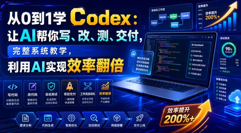 从0到1学Codex：让AI帮你写、改、测、交付，完整系统教学，利用AI实现效率翻倍（更新0918）-小栈博客