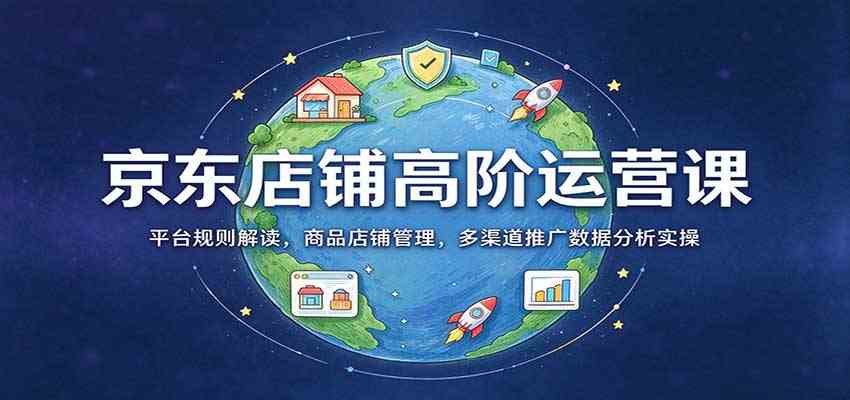 京东店铺高阶运营课：平台规则解读，商品店铺管理，多渠道推广数据分析实操-小栈博客