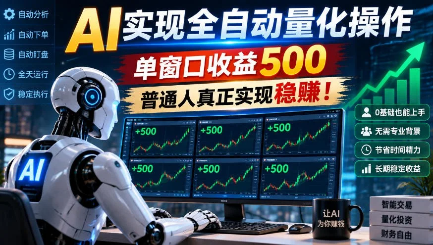 AI实现全自动量化，单窗口月入收益500，别嫌收益少，靠谱最重要！-小栈博客