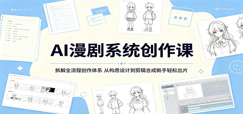 AI漫剧系统创作课：拆解全流程创作体系，从构思设计到剪辑合成新手轻松出片-小栈博客