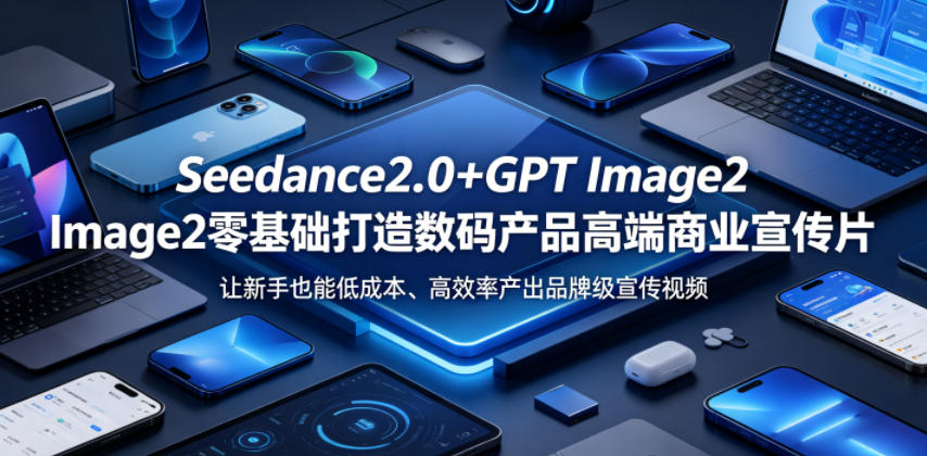 Seedance2.0+GPT Image2零基础打造数码产品高端商业宣传片,让新手也能低成本、高效率产出品牌级宣传视频-小栈博客