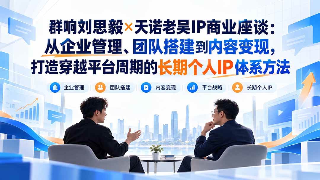 刘思毅×天诺老吴IP商业座谈：个人IP打造与内容变现体系