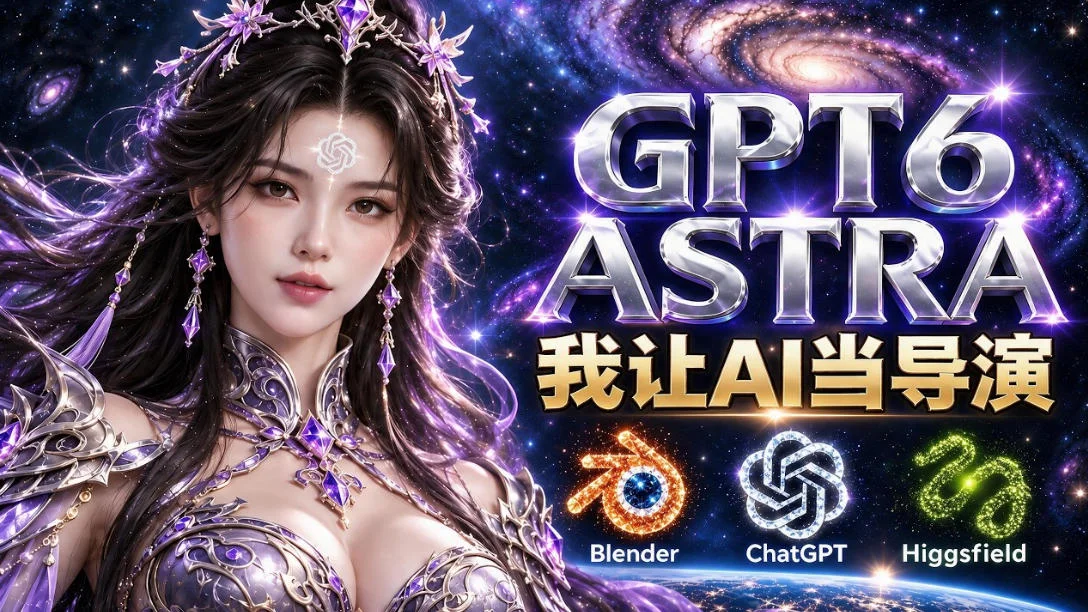 让GPT-6 Astra当导演！Higgsfield和Blender实战打造30秒玄幻精准运镜短片！-小栈博客