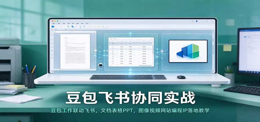豆包飞书协同实战:豆包工作联动飞书,文档表格PPT,图像视频网站编程IP落地教学-小栈博客