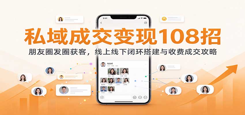 私域成交变现108招：朋友圈发圈获客，线上线下闭环搭建与收费成交攻略-小栈博客