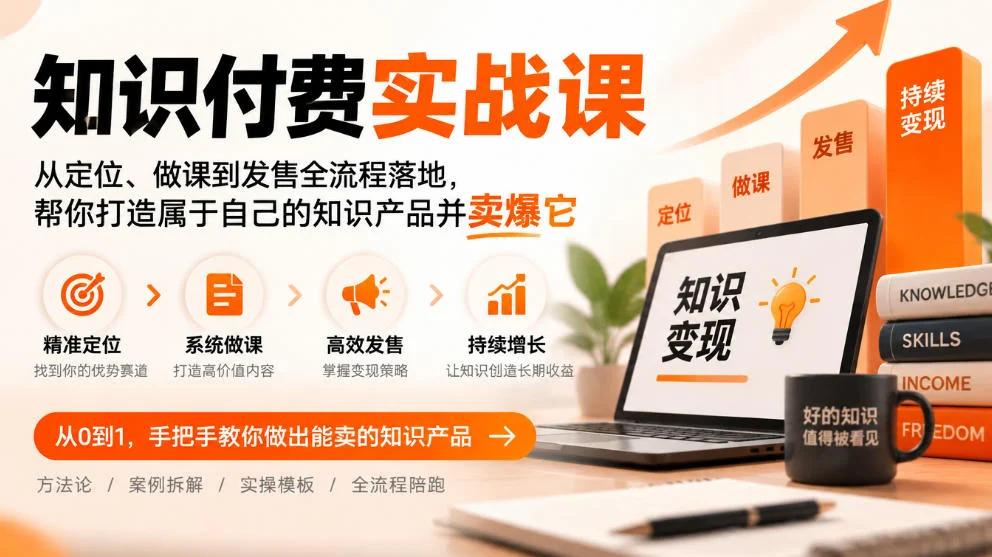 知识付费实战课：定位做课到发售全流程，打造能卖爆的知识产品