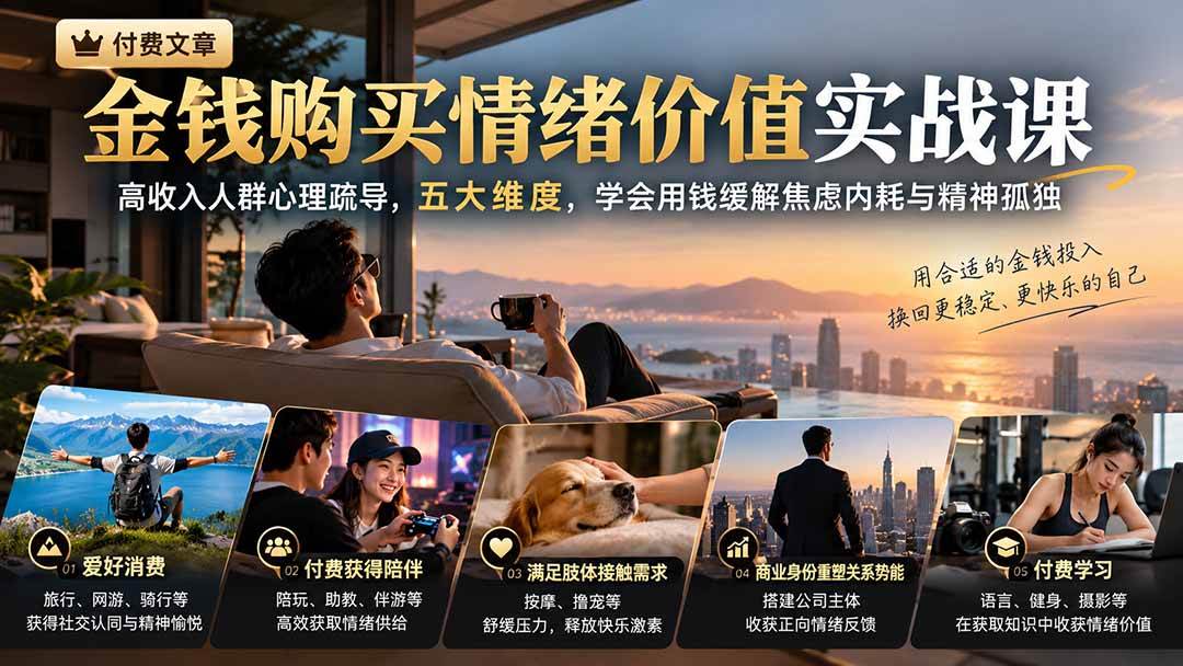 (20941期)付费文章:金钱购买情绪价值实战课|高收入人群心理疏导,五大维度,学会用钱缓解焦虑内耗与精神孤独-小栈博客 (20941期)付费文章:金钱购买情绪价值实战课|高收入人群心理疏导,五大维度,学会用钱缓解焦虑内耗与精神孤独-小栈博客
