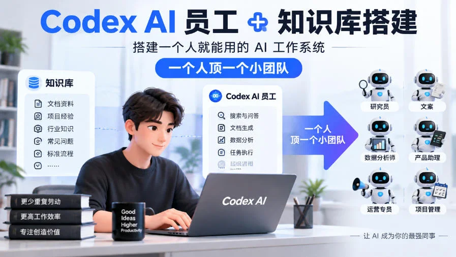 Codex AI员工+知识库搭建，搭建一个人就能用的AI工作系统，一个人顶一个小团队-小栈博客