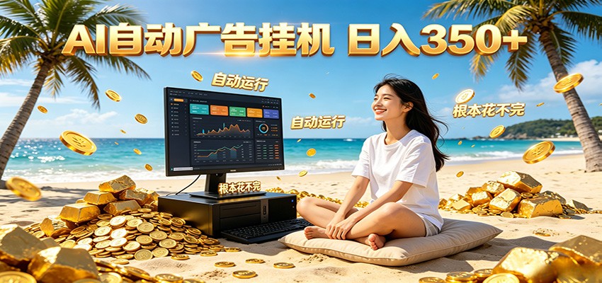 AI自动广告挂机 日入350+ 真正做到躺赚式变现,根本花不完!-小栈博客