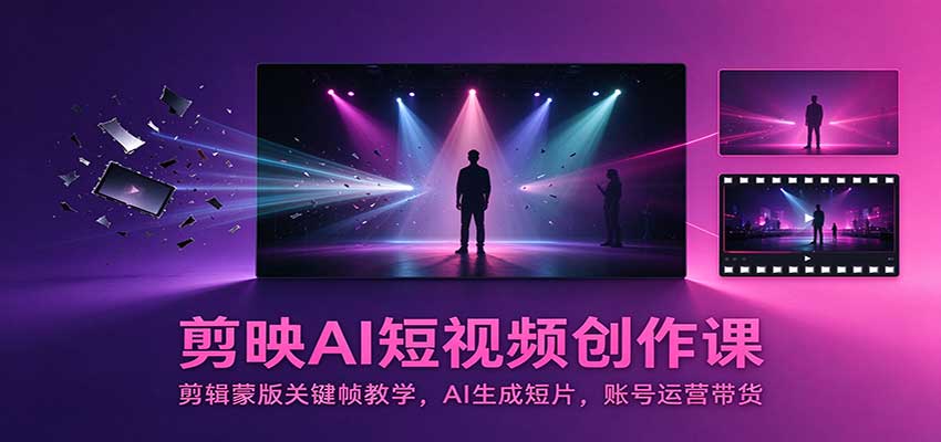 剪映AI短视频创作课:剪辑蒙版关键帧教学,AI生成短片,账号运营带货 剪映AI短视频创作课:剪辑蒙版关键帧教学,AI生成短片,账号运营带货