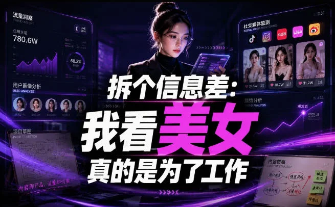 【理直气壮】我给看美女找了一个非常恰当的理由,信息差项目-小栈博客