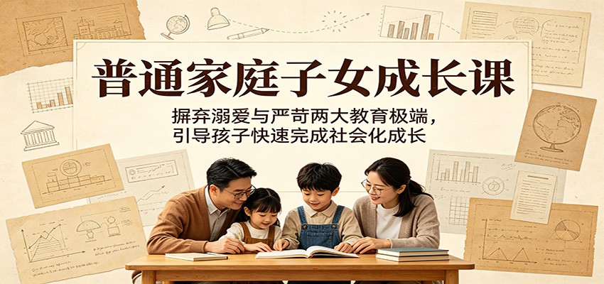 普通家庭子女成长课：摒弃溺爱与严苛两大教育极端，引导孩子快速完成社会化成长-小栈博客