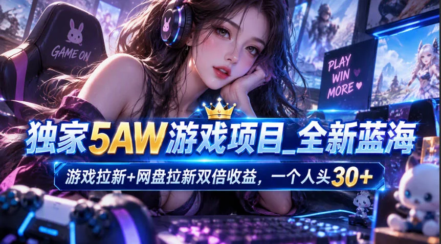 独家5AW游戏蓝海项目_游戏拉新+网盘拉新双倍收益，拉新一个30米-小栈博客