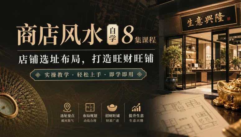 商店风水自学8集课程｜店铺选址布局，打造旺财旺铺实操教学-小栈博客