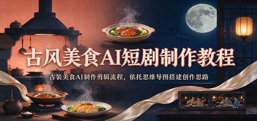 古风美食AI短剧制作教程：古装美食AI剪辑全流程